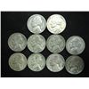 Image 1 : 10 ASSORTED 35% SILVER JEFFERSON WAR NICKELS