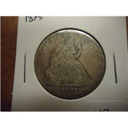 1875 SEATED LIBERTY HALF DOLLAR