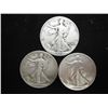 Image 1 : 1942,43 & 1945-S WALKING LIBERTY HALF DOLLARS