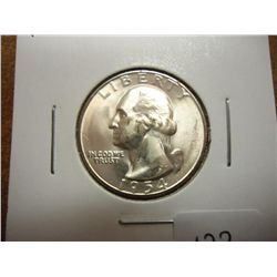 1954-S WASHINGTON SILVER QUARTER UNC