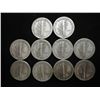 Image 2 : 10 ASSORTED 1940'S MERCURY DIMES