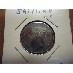 1859 GREAT BRITAIN SILVER SHILLING (EXTRA FINE)