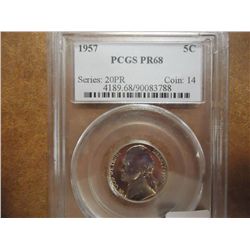 1957 JEFFERSON NICKEL PCGS PR68
