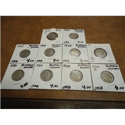 10 BUFFALO NICKELS OLD DEALER STOCK SEE DESCRIPT.