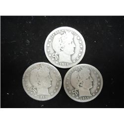 1914-D,15-D & 16-D BARBER QUARTERS