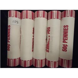 5 ROLLS OF 2009-D LINCOLN FORMATIVE YEARS CENTS