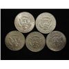 Image 2 : 5 ASSORTED 40% SILVER KENNEDY HALF DOLLARS