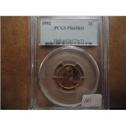 1952 LINCOLN CENT PCGS PR65RD