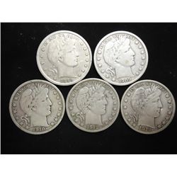 1899 (FINE), 1909-S (FINE), 1910-S (FINE), 1912-D