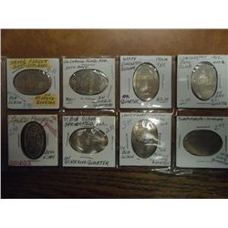 8 ELONGATED COINS ALL ON STATE QUARTERS