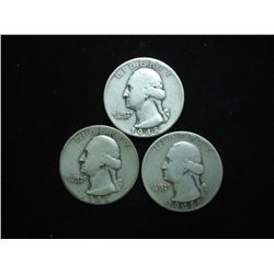 1948 P/D/S WASHINGTON SILVER QUARTERS