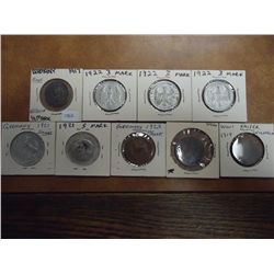 9 ASSORTED GERMAN COINS SEE DESCRIPTION