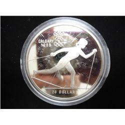 1986 CANADA $20 SILVER PROOF CALGARY 1988