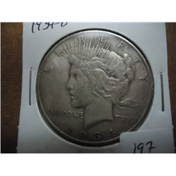 1934-D PEACE SILVER DOLLAR