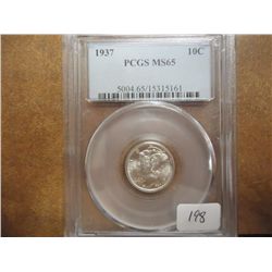 1937 MERCURY DIME PCGS MS65