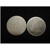Image 1 : 2 SEATED LIBERTY QUARTERS