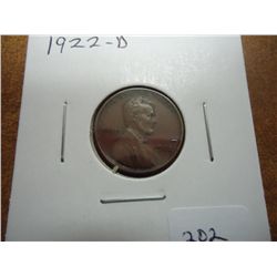 1922-D LINCOLN CENT (EXTRA FINE)