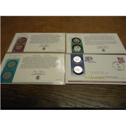 4 ASSORTED US MINT 50 STATE QUARTERS FDC'S