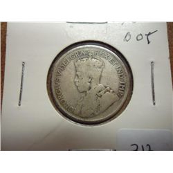 1936 DOT CANADA SILVER 25 CENTS SEMI KEY