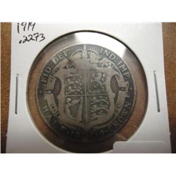 1919 GREAT BRITAIN SILVER HALF CROWN .2273 OZ. ASW