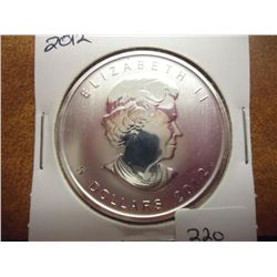 2012 CANADA 1 OZ. SILVER $5 UNC