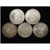 Image 1 : 5 ASSORTED MEXICAN SILVER PESOS