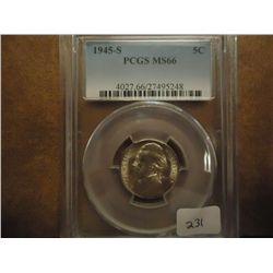 1945-S 35% SILVER JEFFERSON WAR NICKEL PCGS MS66