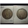 Image 1 : 1902 & 1909-O BARBER HALF DOLLARS