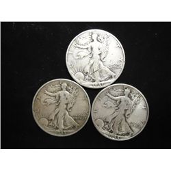 1941,43-D & 44-D WALKING LIBERTY HALF DOLLARS