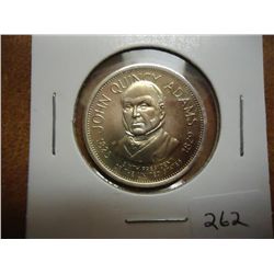1/4 OZ. STERLING SILVER ROUND JOHN QUINCY ADAMS
