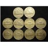 Image 2 : 10 ASSORTED 35% SILVER JEFFERSON WAR NICKELS