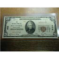 1929 TYPE I $20 NATIONAL CURRENCY NATIONAL BANK