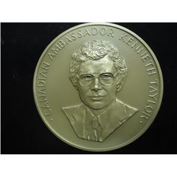 3" BRONZE MEDAL CANADIAN AMBASSADOR KENNETH TAYLOR