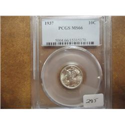 1937 MERCURY DIME PCGS MS66