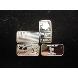 4-1 GRAM .999 SILVER INGOTS AMERICAN FLAG,