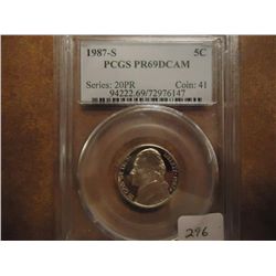 1987-S JEFFERSON NICKEL PCGS PR69 DCAM