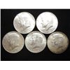 Image 1 : 5 ASSORTED 40% SILVER KENNEDY HALF DOLLARS