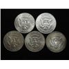 Image 2 : 5 ASSORTED 40% SILVER KENNEDY HALF DOLLARS