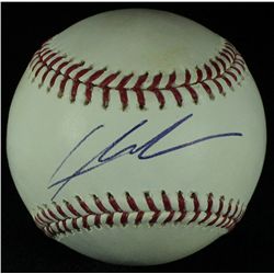 Lars Anderson Signed OML Baseball (JSA COA)