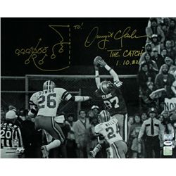 Dwight Clark Signed 49ers "The Catch" 16x20 Photo with Hand-Drawn Play (Clark Hologram & PSA COA)