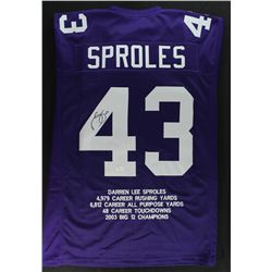 Darren Sproles Signed Kansas State Stat Jersey (JSA COA)