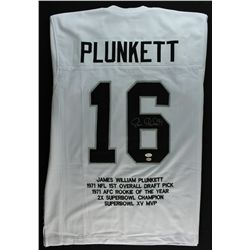 Jim Plunkett Signed Raiders Stat Jersey (JSA & GTSM COA)