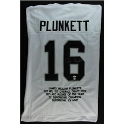 Jim Plunkett Signed Raiders Stat Jersey (JSA & GTSM COA)