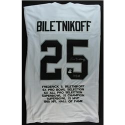 Fred Biletnikoff Signed Raiders Stat Jersey Inscribed "HOF 88" (JSA COA & Player Hologram)
