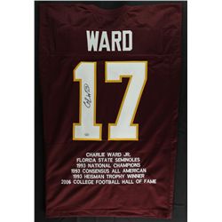 Charlie Ward Signed Florida State Stat Jersey (GTSM COA)
