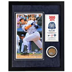 Derek Jeter 3,000th Hit 11x14 Framed Collage with Authentic Yankee Stadium Dirt (MLB & Steiner COA)