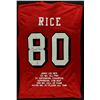 Image 1 : Jerry Rice Signed 49ers Stat Jersey (JSA COA & Jerry Rice Hologram)