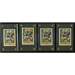 Lot of (4) Brett Favre Signed Fleer Sweet Sigs Cards Complete Run of #1-#4 of 4 (Brett Favre COA)