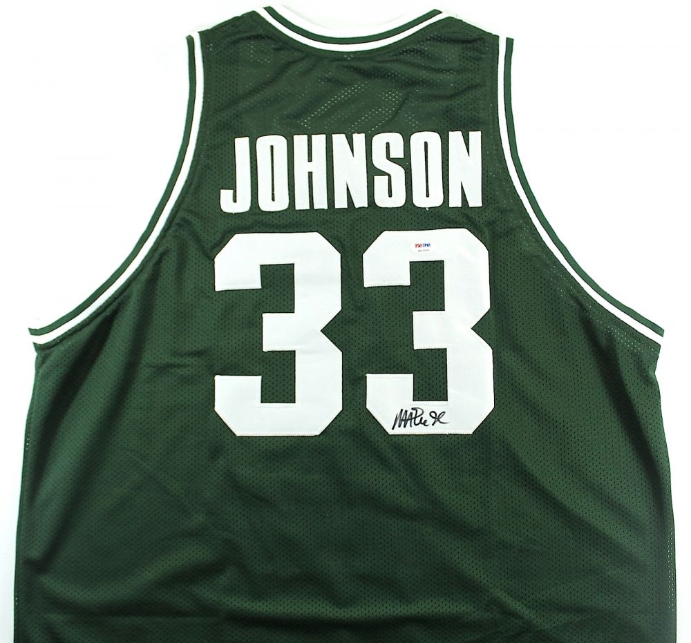 magic johnson signed michigan state jersey