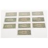 Image 2 : Lot of 10 1935-dated rare Hawaii $1 Silver  Certificates, various conditions.   Est.:   $125-$175.